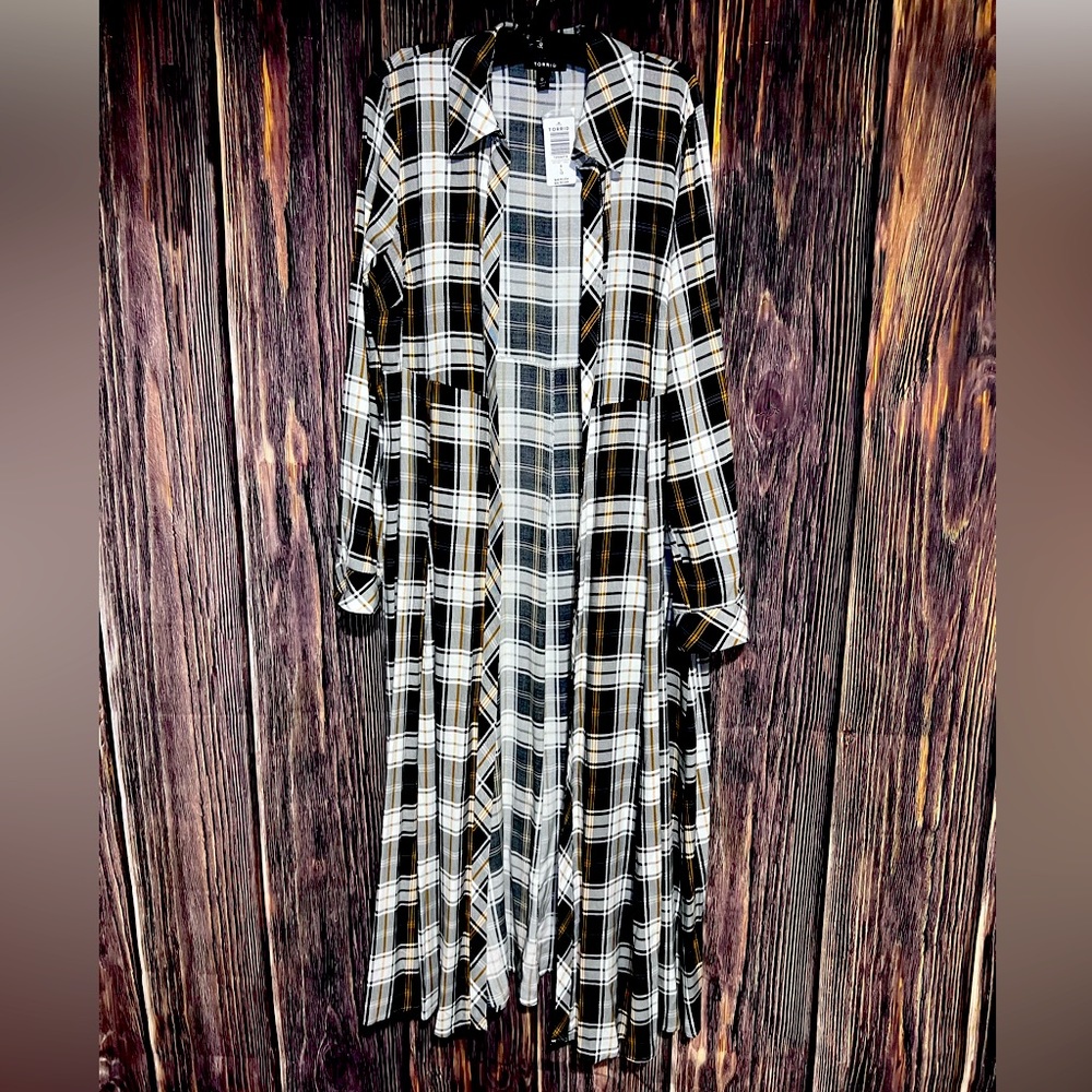 Torrid Plaid Duster Kimono Size